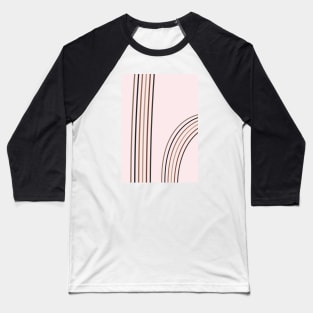 Rainbow Minimal, Mid Century, Line Art 1 Baseball T-Shirt